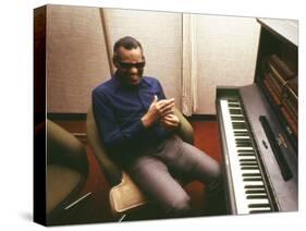 Ray Charles in the Recording Studio-null-Stretched Canvas