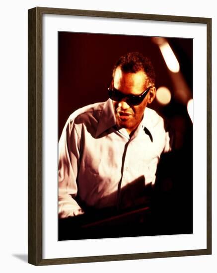 Ray Charles in the Recording Studio-null-Framed Photo