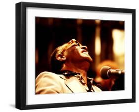 Ray Charles in the Recording Studio-null-Framed Photo