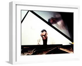 Ray Charles in the Studio at RPM International, Los Angeles-null-Framed Photo