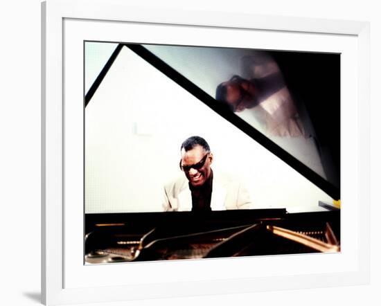 Ray Charles in the Studio at RPM International, Los Angeles-null-Framed Photo