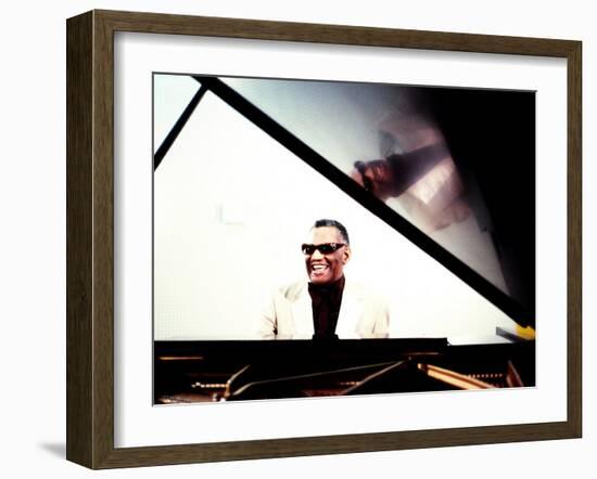 Ray Charles in the Studio at RPM International, Los Angeles-null-Framed Photo