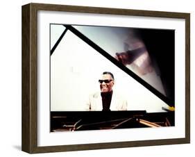 Ray Charles in the Studio at RPM International, Los Angeles-null-Framed Photo