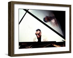 Ray Charles in the Studio at RPM International, Los Angeles-null-Framed Photo