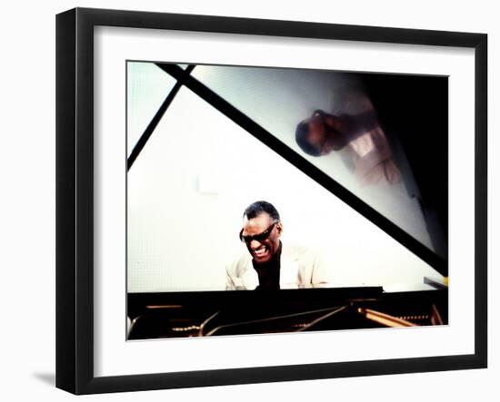 Ray Charles in the Studio at RPM International, Los Angeles-null-Framed Photo