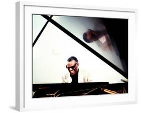 Ray Charles in the Studio at RPM International, Los Angeles-null-Framed Photo