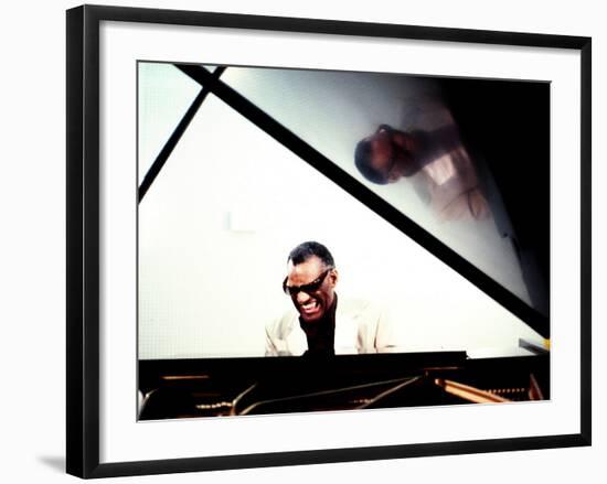 Ray Charles in the Studio at RPM International, Los Angeles-null-Framed Photo