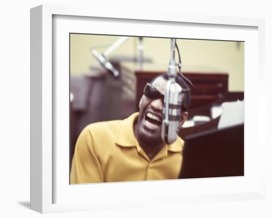 Ray Charles in the Studio-null-Framed Photo