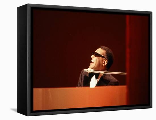 Ray Charles in Tuxedo Performing-null-Framed Stretched Canvas