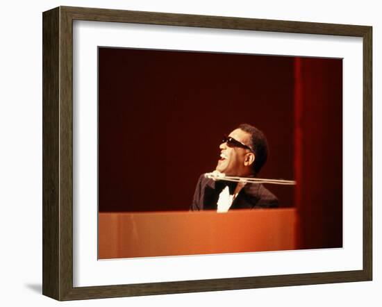 Ray Charles in Tuxedo Performing-null-Framed Photo