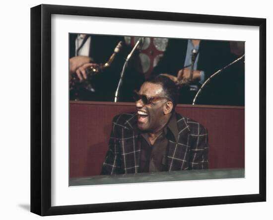 Ray Charles Laughing-null-Framed Photo