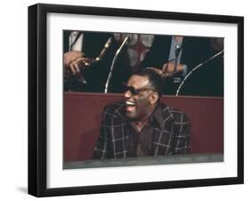 Ray Charles Laughing-null-Framed Photo