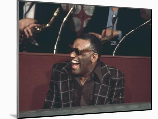 Ray Charles Laughing-null-Mounted Photo