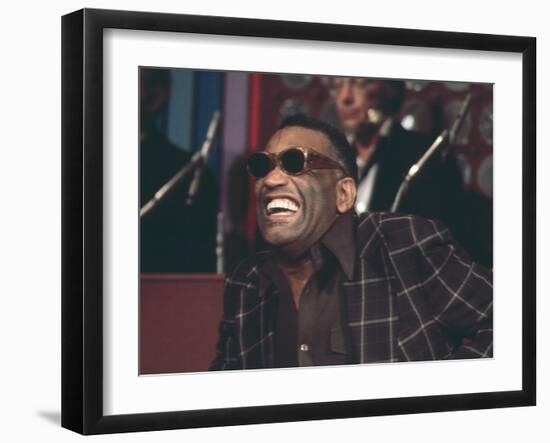 Ray Charles Laughing-null-Framed Photo