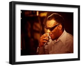 Ray Charles Laughing-null-Framed Photo