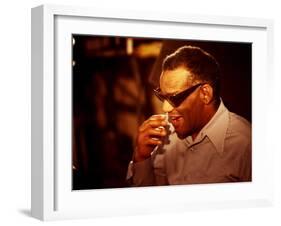 Ray Charles Laughing-null-Framed Photo