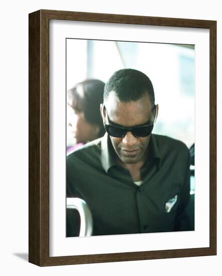 Ray Charles on Tour Bus-null-Framed Photo