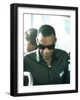 Ray Charles on Tour Bus-null-Framed Photo