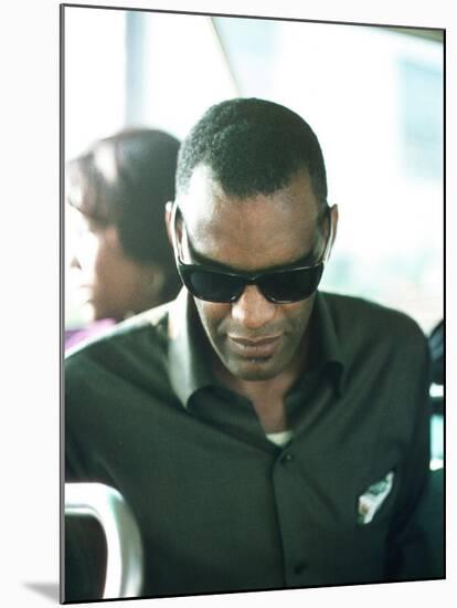 Ray Charles on Tour Bus-null-Mounted Photo