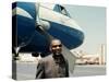 Ray Charles Outside His Private Jet-null-Stretched Canvas