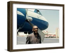 Ray Charles Outside His Private Jet-null-Framed Photo