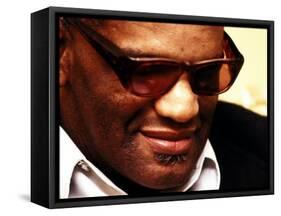 Ray Charles Pensive Portrait-null-Framed Stretched Canvas