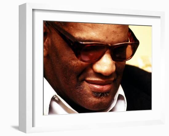 Ray Charles Pensive Portrait-null-Framed Photo