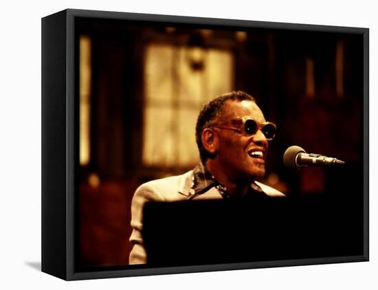 Ray Charles Performing on Saturday Night Live, 1977-null-Framed Stretched Canvas