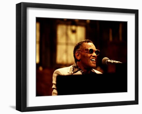 Ray Charles Performing on Saturday Night Live, 1977-null-Framed Photo