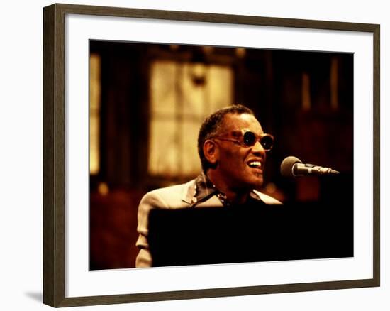 Ray Charles Performing on Saturday Night Live, 1977-null-Framed Photo