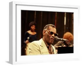 Ray Charles Performing-null-Framed Photo