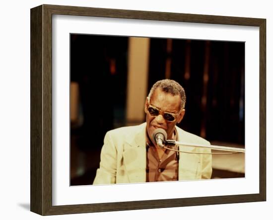 Ray Charles Performing-null-Framed Photo