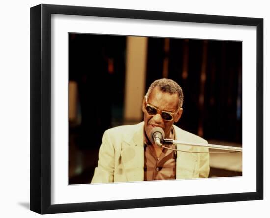 Ray Charles Performing-null-Framed Photo