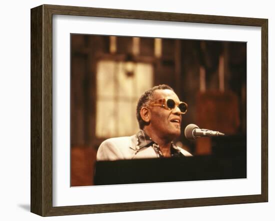 Ray Charles Performing-null-Framed Photo