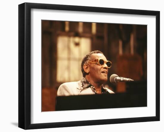 Ray Charles Performing-null-Framed Photo