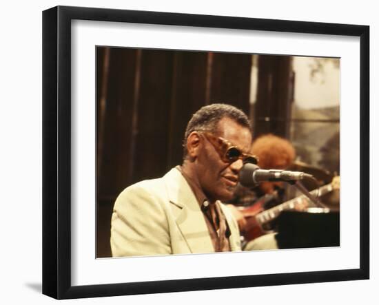 Ray Charles Performing-null-Framed Photo