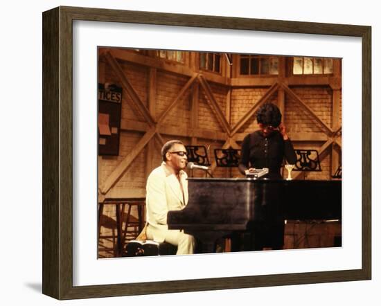 Ray Charles Performing-null-Framed Photo