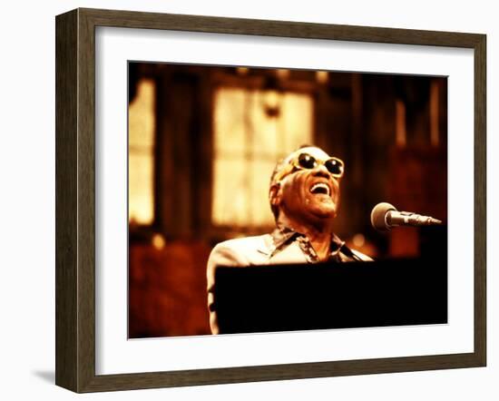 Ray Charles Performing-null-Framed Photo