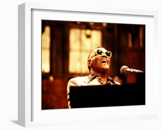 Ray Charles Performing-null-Framed Photo