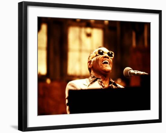 Ray Charles Performing-null-Framed Photo