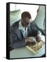 Ray Charles Playing Chess on the Tour Bus-null-Framed Stretched Canvas