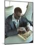 Ray Charles Playing Chess on the Tour Bus-null-Mounted Photo