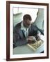 Ray Charles Playing Chess on the Tour Bus-null-Framed Photo