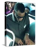 Ray Charles Playing Chess on the Tour Bus-null-Stretched Canvas