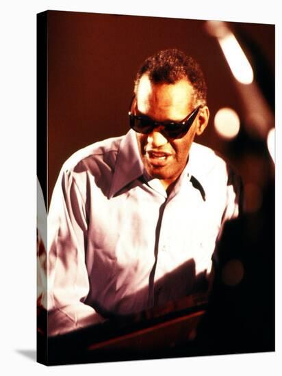 Ray Charles Playing Piano-null-Stretched Canvas