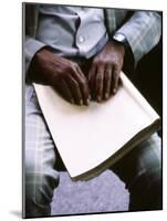 Ray Charles Reading Braille-null-Mounted Photo