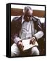 Ray Charles Reading Braille-null-Framed Stretched Canvas