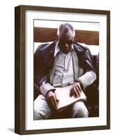 Ray Charles Reading Braille-null-Framed Photo