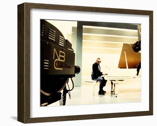 Ray Charles Recording for NBC-null-Framed Photo