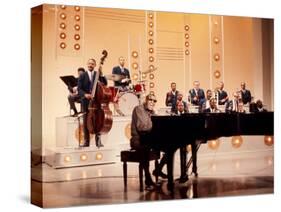 Ray Charles Recording Hollywood Palace Television Show, 1966-null-Stretched Canvas